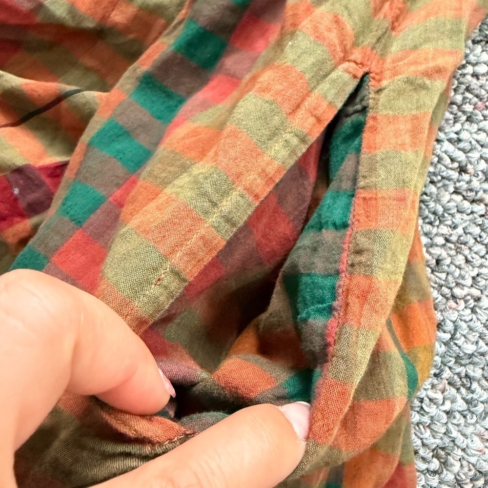Free People Charlotte Plaid Tunic Multicolor Plaid Smocked Blouse or Mini Dress - Picture 11 of 13